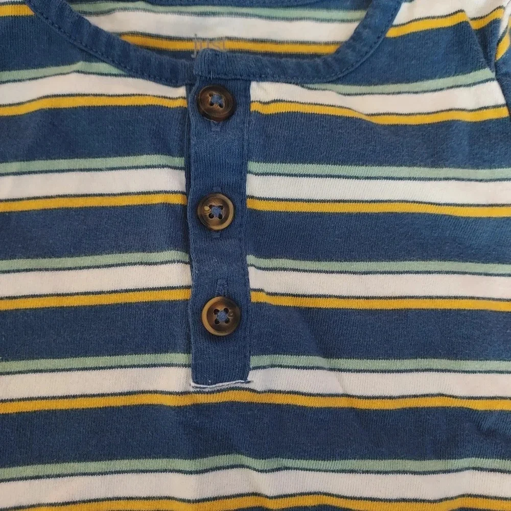 Carter's Just One You Baby Boys' Shark Striped Blue Romper in Size 9M